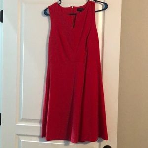 Pink split neck dress